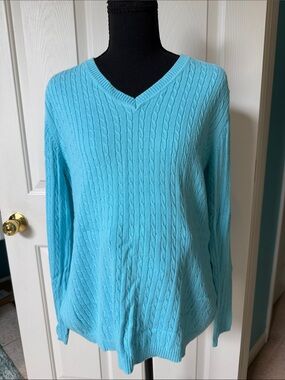 Classic V-Neck Cable Knit Maternity Sweater